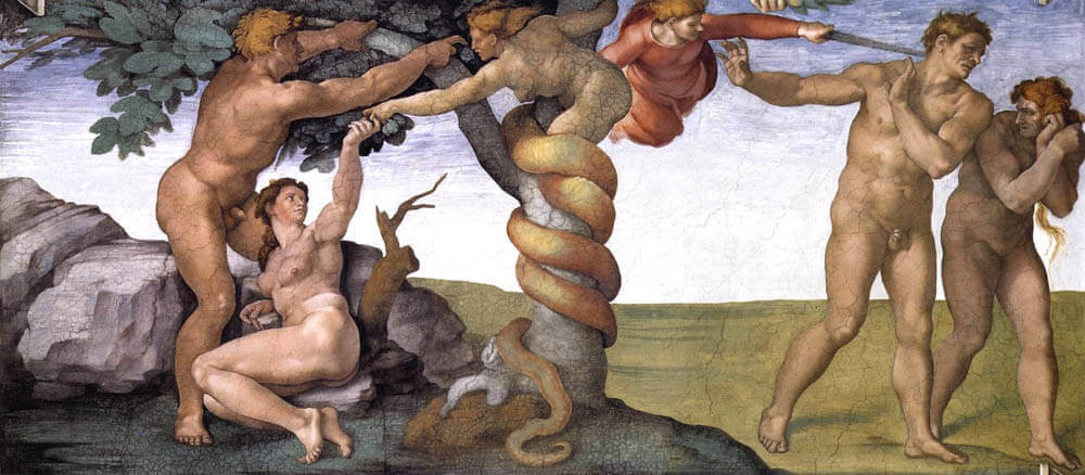 Michelangelo painting of The Fall of Man